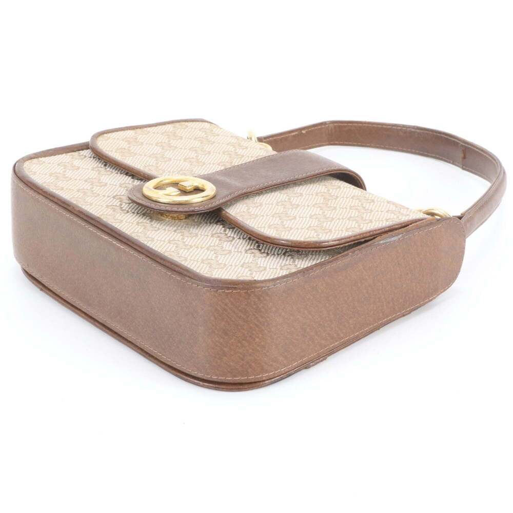 Vintage Old Gucci GG Canvas Leather Handbag Tote Bag - Beige Brown Women's - Picture 4 of 10
